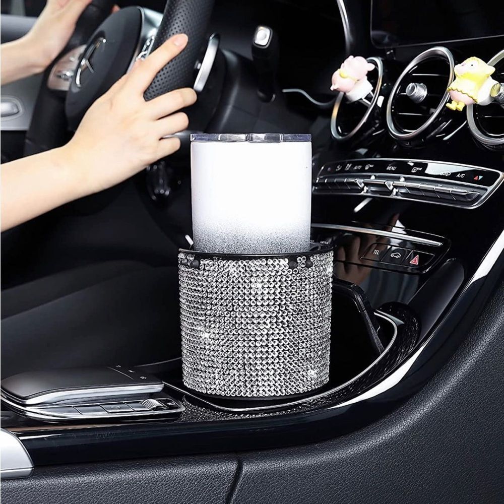 Bling Cup Holder Expander for Car,Hold 18-40 oz Bottles and Mugs, Fits Most Cars